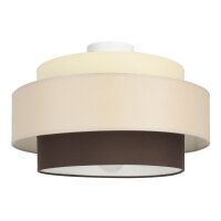 Deckenlampe Stoff Weiß Ecru Beige E27 Ø40 cm...