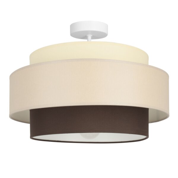 Deckenlampe Stoff Weiß Ecru Beige E27 Ø40 cm blendarm