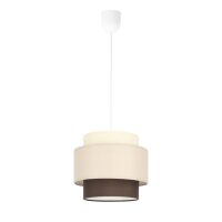 Pendelleuchte Stoff Weiß Ecru Beige E27 Ø20 cm
