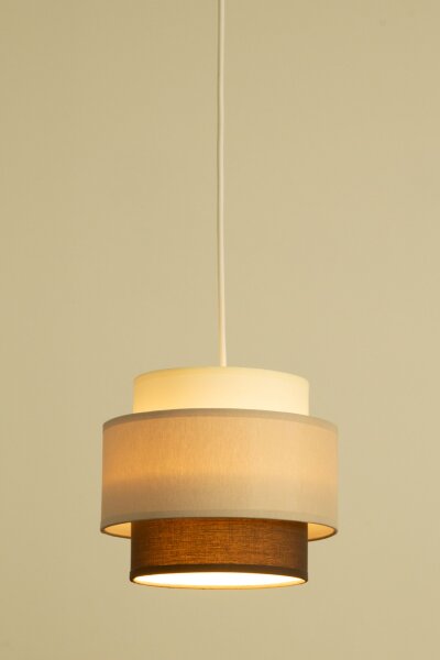 Pendelleuchte Stoff Weiß Ecru E27 Ø30 cm gemütlich