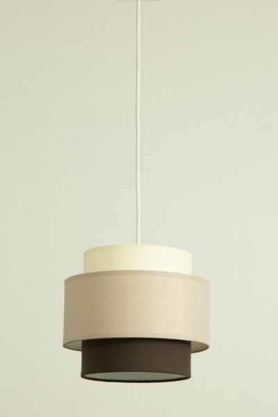 Pendelleuchte Stoff Weiß Ecru Beige E27 Ø45 cm