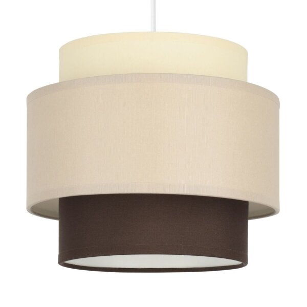 Pendelleuchte Stoff Weiß Ecru Beige E27 Ø45 cm