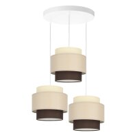 Pendelleuchte Stoff Weiß Ecru Beige E27 Ø45 cm