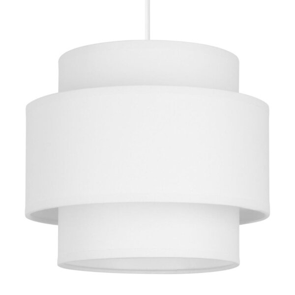 Hängelampe blendarm Stoff Weiß E27 Ø20 cm wohnlich