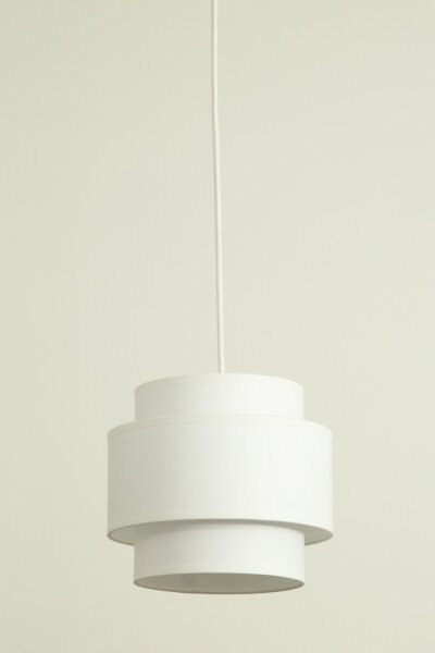 Hängelampe blendarm Stoff Weiß E27 Ø20 cm wohnlich