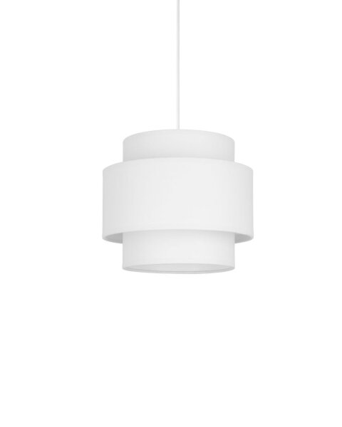 Hängelampe blendarm Stoff Weiß E27 Ø20 cm wohnlich