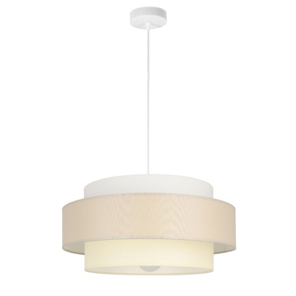 Pendelleuchte Stoff Weiß Hellbeige E27 Ø40 cm