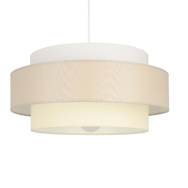 Pendelleuchte Stoff Weiß Hellbeige E27 Ø40 cm
