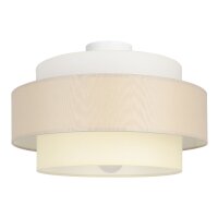 Deckenlampe Stoff Weiß Hellbeige E27 Ø40 cm...