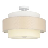 Deckenlampe Stoff Weiß Hellbeige E27 Ø40 cm...