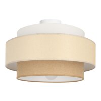 Deckenlampe Stoff Weiß Sandfarben E27 Ø40 cm...
