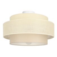 Deckenlampe Stoff Weiß Ecru E27 Ø40 cm...