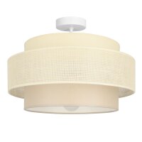 Deckenlampe Stoff Weiß Ecru E27 Ø40 cm...
