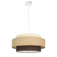 Pendelleuchte Stoffschirm Weiß Ecru E27 Ø40 cm