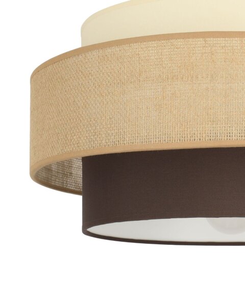 Deckenlampe Stoffschirm Weiß Ecru E27 Ø40 cm blendarm