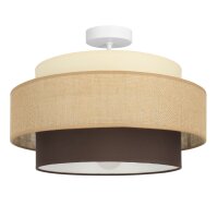 Deckenlampe Stoffschirm Weiß Ecru E27 Ø40 cm...