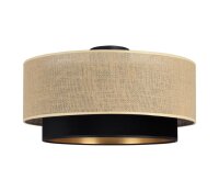 Deckenlampe Stoff Jute Schwarz E27 Ø45 cm wohnlich