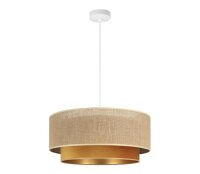 Pendelleuchte Stoff Jute Weiß E27 Ø45 cm...