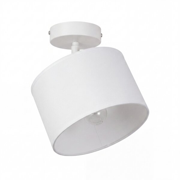 Deckenspot flexibel Stoff Weiß E27 L:18 cm wohnlich