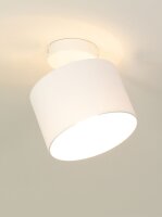 Deckenspot flexibel Stoff Weiß E27 L:18 cm wohnlich