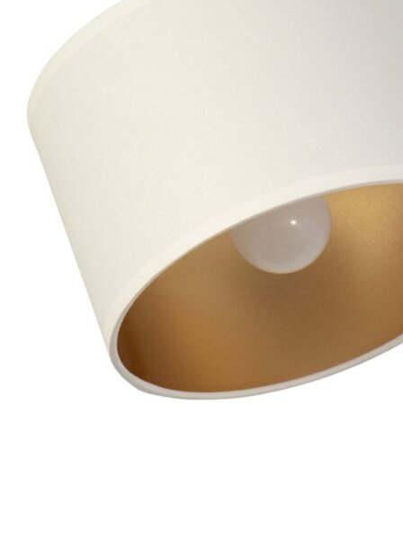 Deckenspot flexibel Stoff Weiß Gold E27 L:18 cm