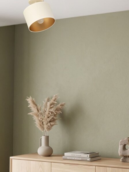 Deckenspot flexibel Stoff Weiß Gold E27 L:18 cm
