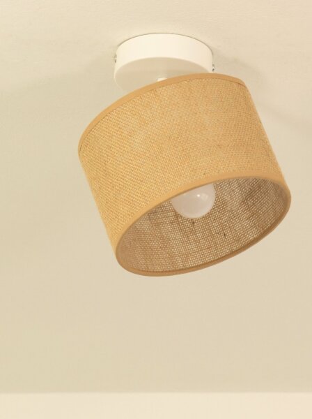 Deckenspot flexibel Stoff Beige E27 L:18 cm wohnlich