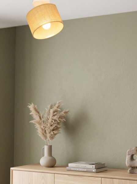 Deckenspot flexibel Stoff Beige E27 L:18 cm wohnlich