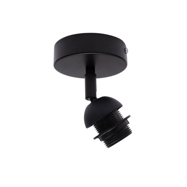 Deckenspot verstellbar Stoff Schwarz Weiß E27 L:18 cm