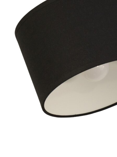 Deckenspot verstellbar Stoff Schwarz Weiß E27 L:18 cm