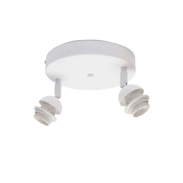 Deckenspot schwenkbar Stoff Weiß E27 L:45 cm wohnlich