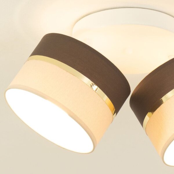 Deckenspot flexibel Stoff Braun Ecru E27 L:45 cm