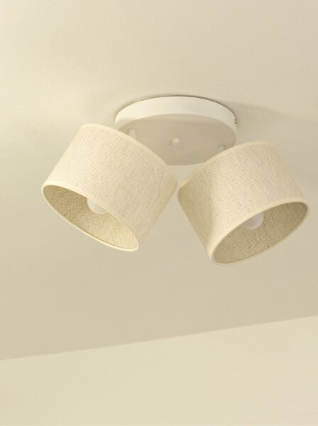 Deckenspot flexibel Stoff Weiß E27 L:45 cm wohnlich