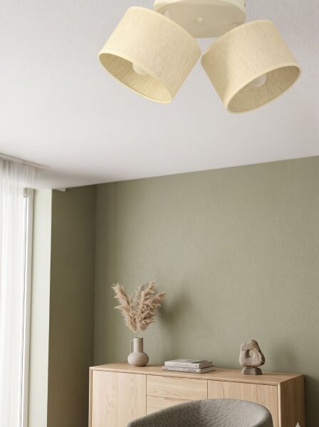 Deckenspot flexibel Stoff Weiß E27 L:45 cm wohnlich
