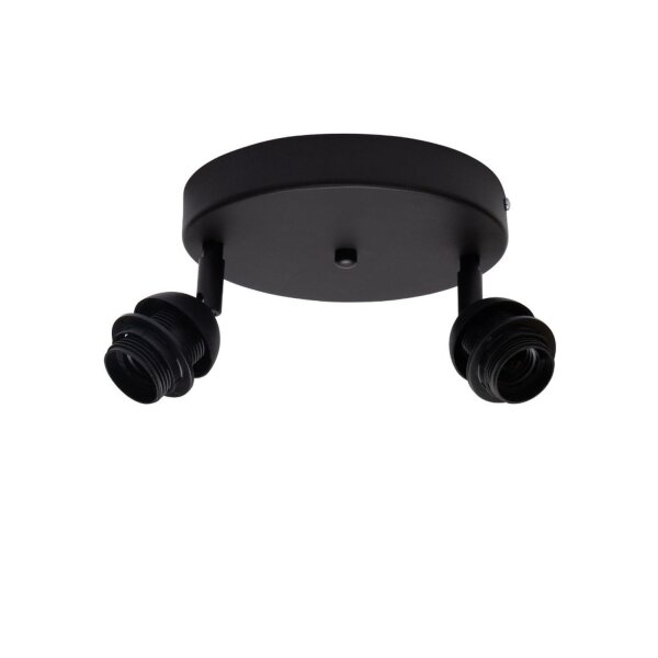 Deckenspot schwenkbar Stoff Schwarz Gold E27 L:45 cm