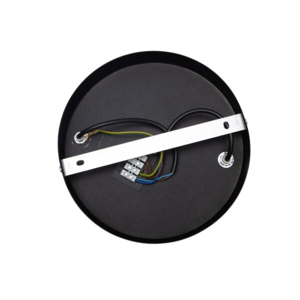 Deckenspot schwenkbar Stoff Schwarz Gold E27 L:45 cm