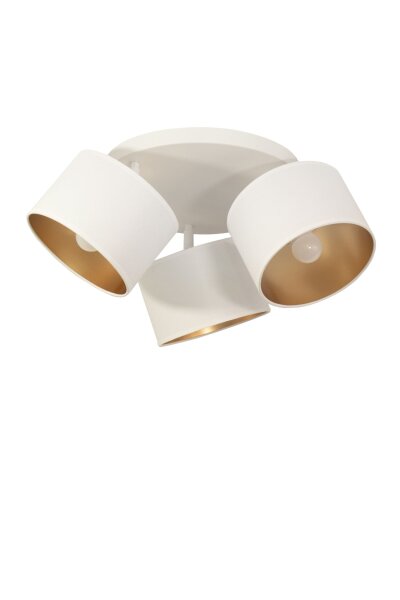Deckenspot flexibel Stoff Weiß Gold E27 L:45 cm