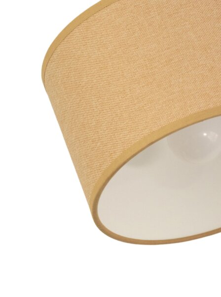 Deckenspot schwenkbar Stoff Dunkelsand Weiß E27 L:45 cm