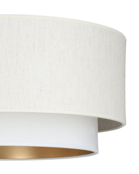 Deckenlampe blendarm Samt Weiß Gold E27 Ø45 cm