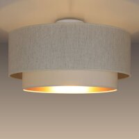 Deckenlampe blendarm Samt Weiß Gold E27 Ø45 cm