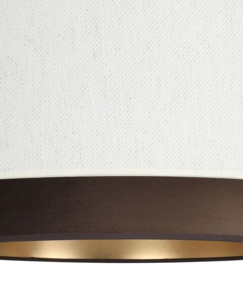 Pendelleuchte Stoff Weiß Braun Gold E27 Ø45 cm