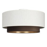 Deckenlampe Stoff Weiß Braun Gold E27 Ø45 cm...
