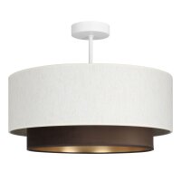 Deckenlampe Stoff Weiß Braun E27 Ø45 cm...