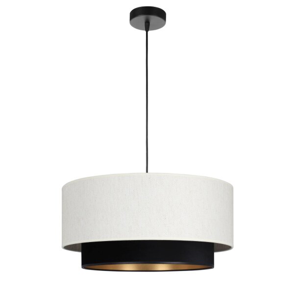 Pendelleuchte Stoff Schwarz Weiß E27 Ø45 cm wohnlich