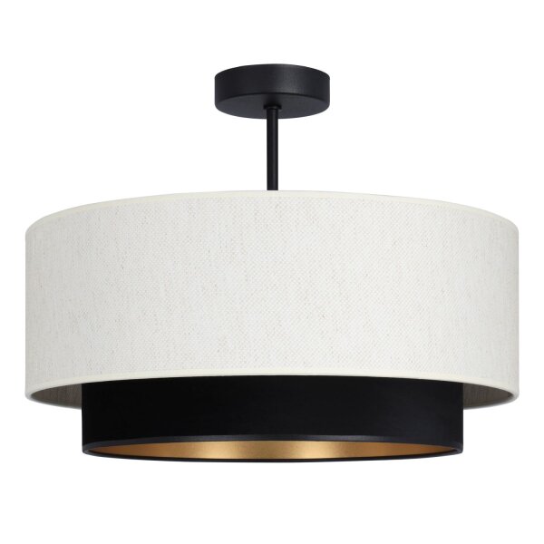 Deckenlampe Stoff Schwarz Weiß E27 Ø45 cm wohnlich