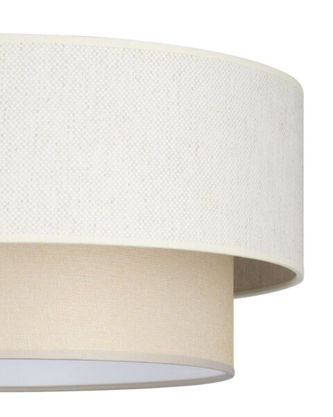 Pendelleuchte Stoff Hellbeige Weiß E27 Ø45 cm