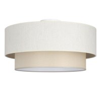 Deckenlampe Stoff Weiß Hellbeige E27 Ø45 cm...