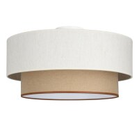 Deckenlampe Stoff Weiß Beige E27 Ø45 cm...