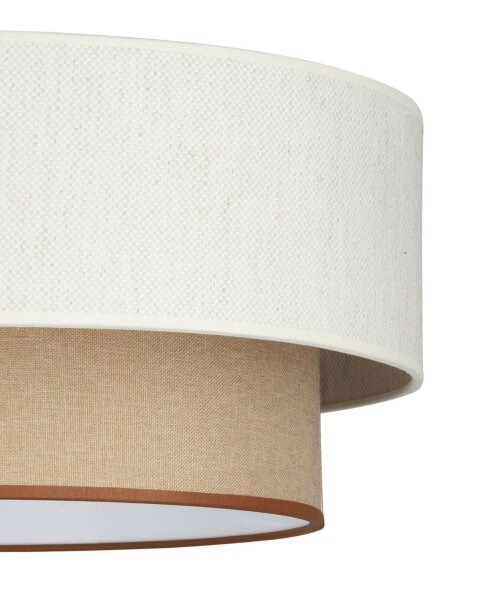 Deckenlampe Stoff Weiß Beige E27 Ø45 cm dekorativ