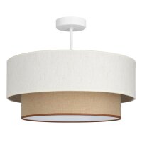 Deckenlampe Stoff Weiß Beige E27 Ø45 cm...